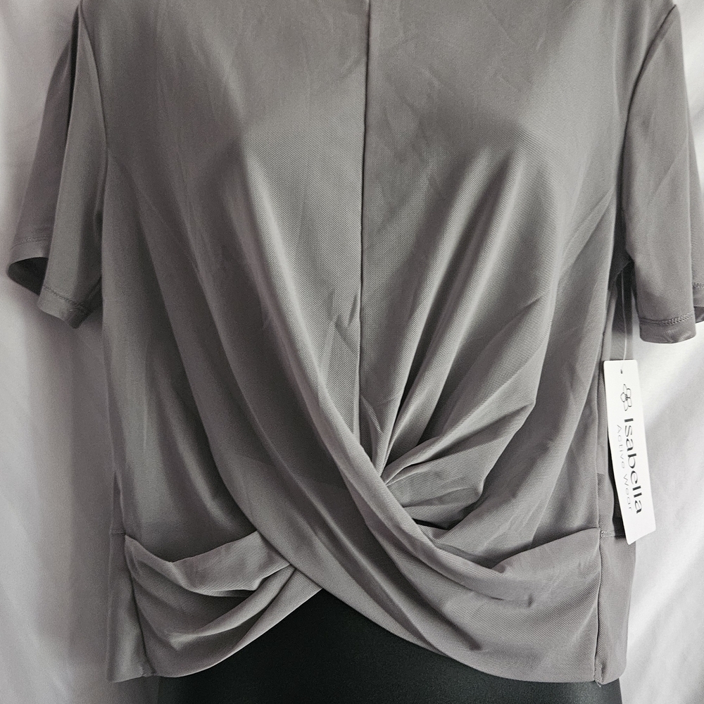#37 Isabella Charcoal Twist Front Blouse